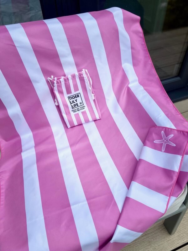 Quick Dry Pink Beach Towel - Image 4