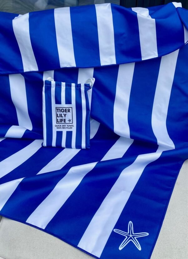 Quick Dry Blue Beach Towel - Image 3
