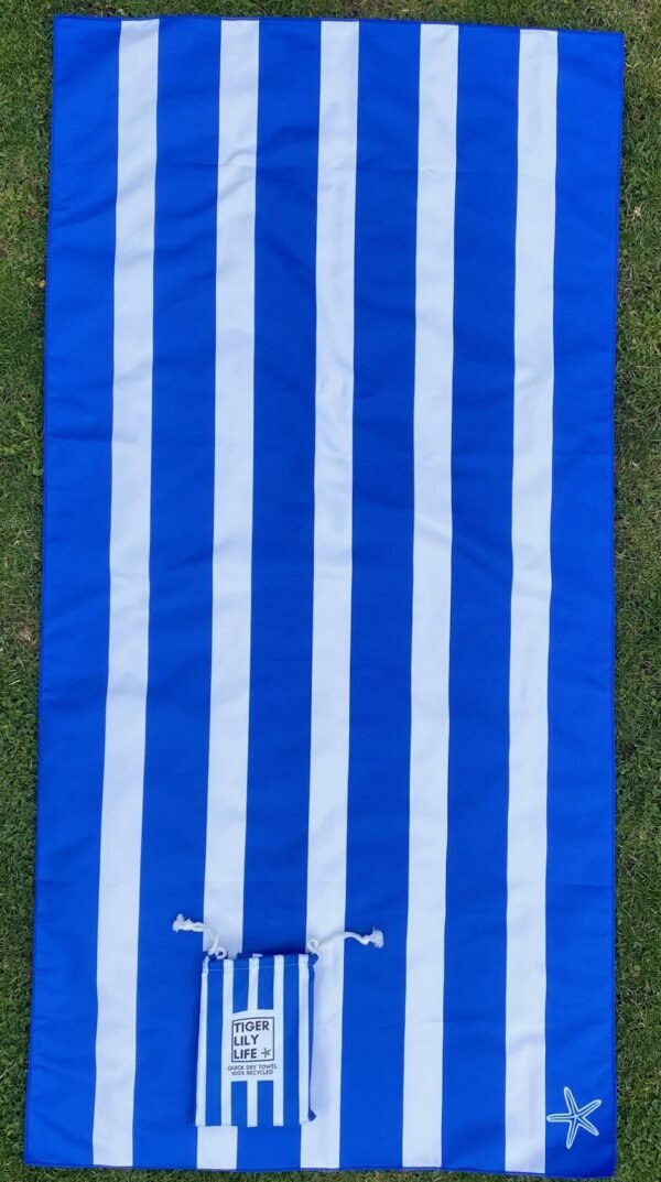 Quick Dry Blue Beach Towel - Image 2